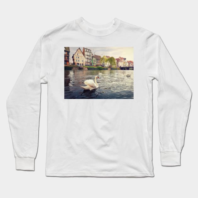 magnificent swans Long Sleeve T-Shirt by psychoshadow